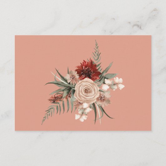 Boho Rust & Creme Fall Pfirsichrost Empfang Begleitkarte (Rückseite)