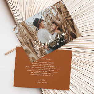Boho Rust Custom Wedding Foto Vielen Dank Karten