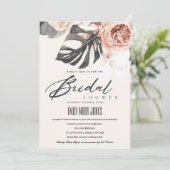 BOHO RUST FLORAL MONSTRERA BRAUTPARTY INVITE DANKESKARTE (Stehend Vorderseite)