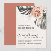BOHO RUST FLORAL MONSTRERA LEAF VOW RENEWITE INVIT DANKESKARTE (Vorne/Hinten)