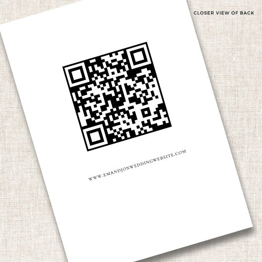 Boho Rust Florals Script QR Code Wedding RSVP Kart Begleitkarte