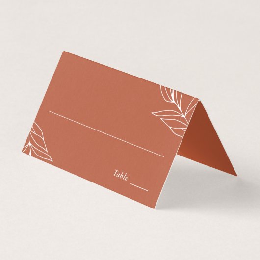 Boho Rust Hochzeittisch-Platzkarte (Vorderseite)