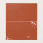 Boho Rust Hochzeittisch-Platzkarte (Außenseite Aufgefaltet)