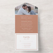 Boho Rust Modernes Foto Hochzeit All In One Einladung (Innen Boden)