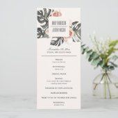 BOHO RUST MONSTERA FLORAL WEDDING CEREMONONY PROGR MENÜKARTE (Stehend Vorderseite)