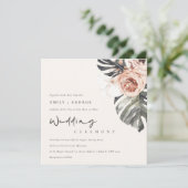 BOHO RUST MONSTRERA WATERCOLOR FLUSSBREITE EINLADUNG (Stehend Vorderseite)