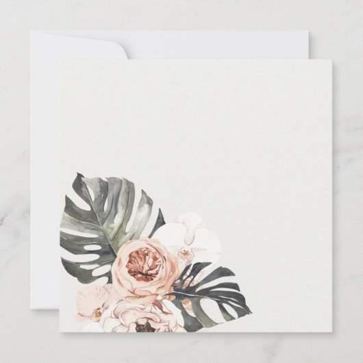 BOHO RUST MONSTRERA WATERCOLOR FLUSSBREITE EINLADUNG (Rückseite)