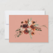 Boho Rust & Neutral Fall Floral Peach Hochzeit RSVP Karte (Rückseite)