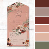 Boho Rust Neutral Fall Floral Peach Rust Kein Aben All In One Einladung