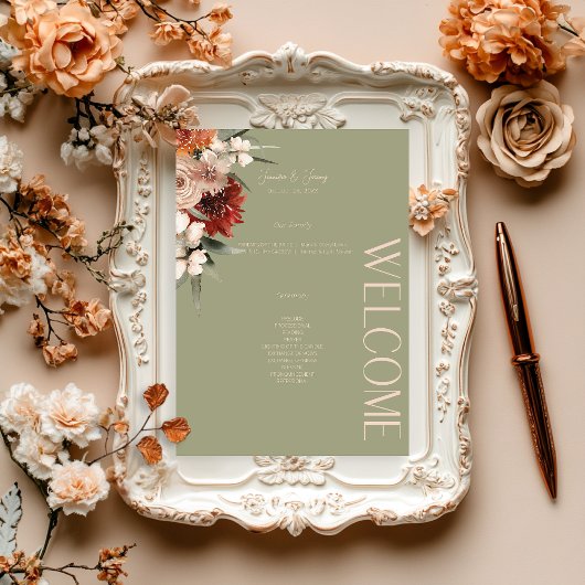 Boho Rust & Neutral Sage Fall Floral Programm