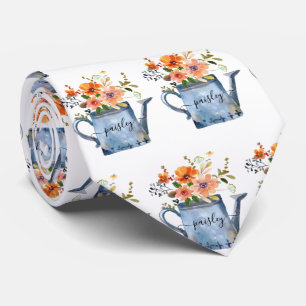 Boho Rust Orange Wasserfarben Blume Wassersport Do Krawatte