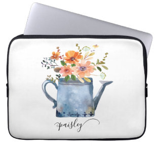 Boho Rust Orange Wasserfarben Blume Wassersport Do Laptopschutzhülle