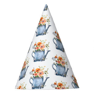 Boho Rust Orange Wasserfarben Blume Wassersport Do Partyhütchen