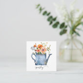 Boho Rust Orange Wasserfarben Blume Wassersport Do Quadratische Visitenkarte (Stehend Vorderseite)