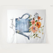 Boho Rust Orange Wasserfarben Blume Wassersport Do Wandteppich (Vorderseite (Horizontal))