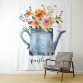 Boho Rust Orange Wasserfarben Blume Wassersport Do Wandteppich (Beispiel)