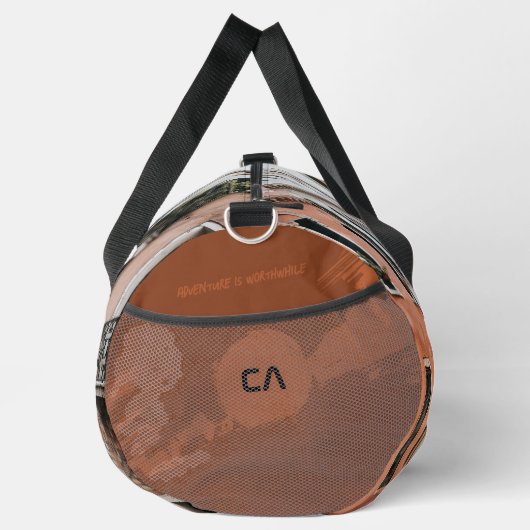 Boho Rust Reiseangebot mit Monogramm und Foto Duffle Bag (Rechts)