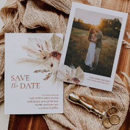 Boho Rust Terracotta Blume Pampas Save the Date