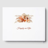 Boho Rust Terracotta Blume und Pampas Grass Gästebuch (Rückseite)