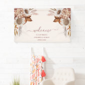 Boho Rust Terracotta Dried Fan Blume Hochzeit Banner (Insitu)