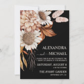 Boho Rust Terracotta Dried Fan Blume Hochzeit Einladung (Vorderseite)