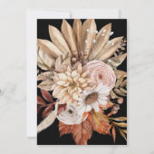 Boho Rust Terracotta Dried Fan Blume Hochzeit Einladung (Rückseite)