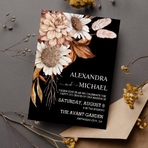 Boho Rust Terracotta Dried Fan Blume Hochzeit Einladung