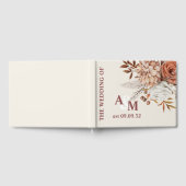 Boho Rust Terracotta Dried Fan Blume Hochzeit Gästebuch (Voll)
