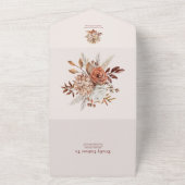 Boho Rust Terracotta Dried Fan Blume Wedding All In One Einladung (Außenbereich)