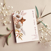 Boho Rust Terracotta Dried Fan Blume Wedding Sav Save The Date