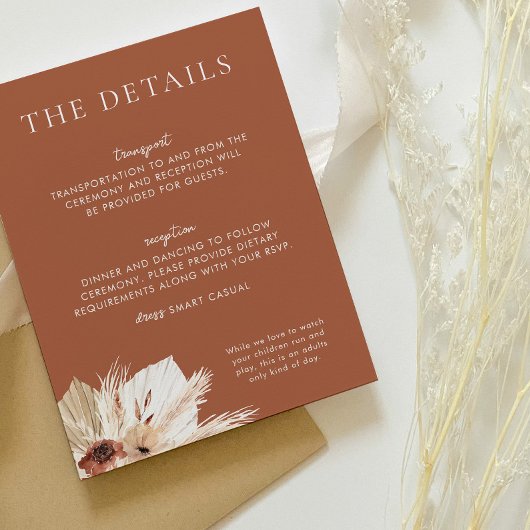 Boho Rust Terracotta Wedding Details Begleitkarte