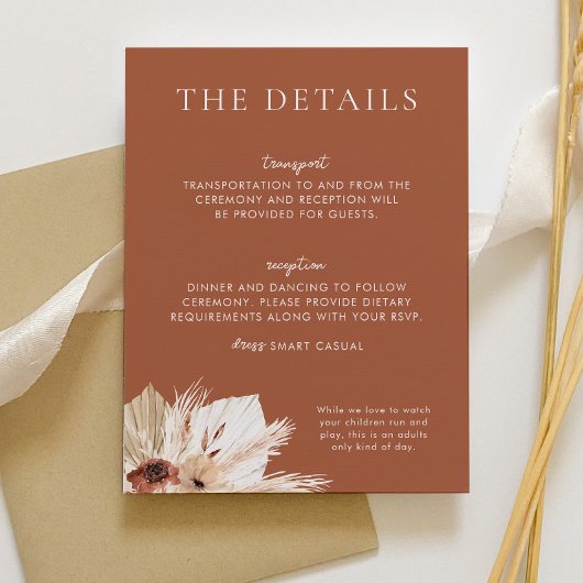 Boho Rust Terracotta Wedding Details Begleitkarte
