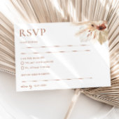 Boho Rust Terracotta Wedding RSVP Postcard Karte