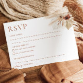 Boho Rust Terracotta Wedding RSVP Postcard Karte