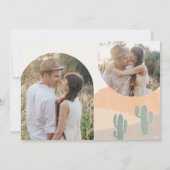 Boho Rust Terracotta Wüste Wedding Foto Save The Date (Rückseite)