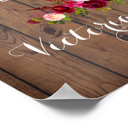 Boho Rustic Antler Blumenzettel Poster (Ecke)