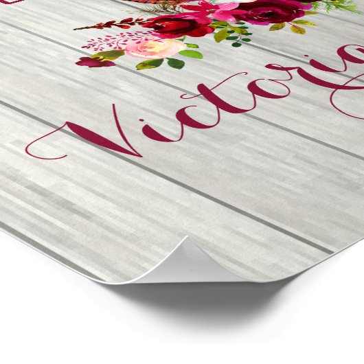 Boho Rustic Antler Blumenzettel Poster (Ecke)