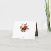 Boho Rustic Antlers Blumendanken Dankeskarte (Rückseite)