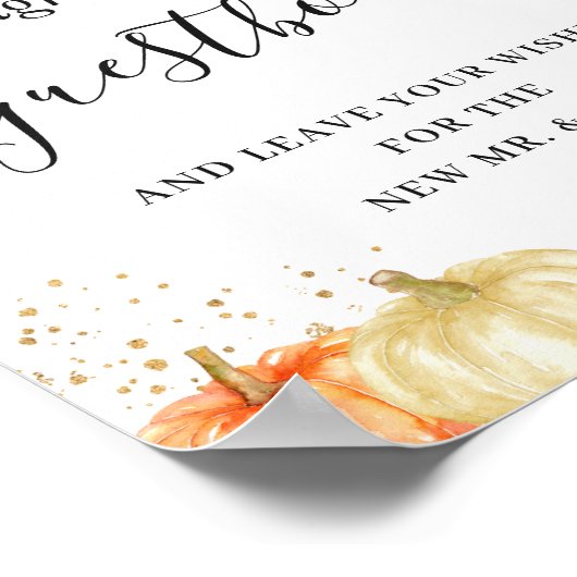 Boho Rustic Autumn Floral Wedding Gästebuch Sign (Ecke)