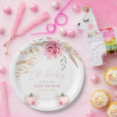 Boho Rustic Autumn Pumpkin Baby Shower Pappteller (Party)