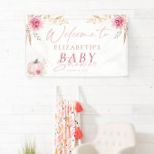 Boho Rustic Autumn Pumpkin Welcome Baby Showdusche Banner (Insitu)