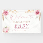 Boho Rustic Autumn Pumpkin Welcome Baby Showdusche Banner (Horizontal)