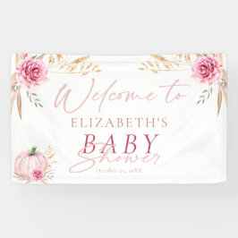 Boho Rustic Autumn Pumpkin Welcome Baby Showdusche Banner