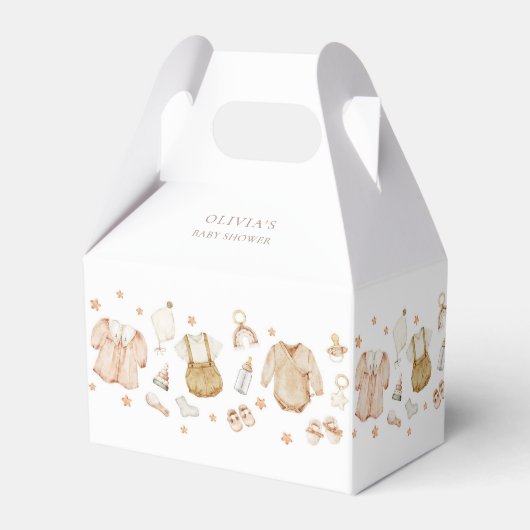Boho Rustic Baby Clothes Babydusche Geschenkschachtel (Rückseite)