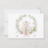 Boho Rustic Baby in Bloom Pink Bow Baby Dusche Dankeskarte (Rückseite)