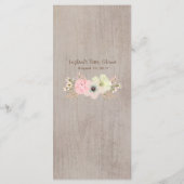 Boho Rustic Baby oder Brautparty, Hochzeitsmenü Menükarte (Rückseite)