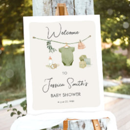 Boho Rustic Baby Shower Junge Neutral Willkommen Poster