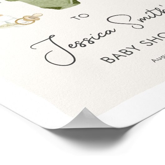 Boho Rustic Baby Shower Junge Neutral Willkommen Poster (Ecke)