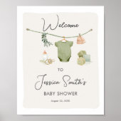 Boho Rustic Baby Shower Junge Neutral Willkommen Poster (Vorne)
