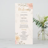 Boho Rustic Blooming Garden Program Wedding Programm (Stehend Vorderseite)
